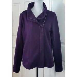 AVALANCHE Women's Purple Full Zip Coat W/Pockets Collared Jacket Sz Large EUC